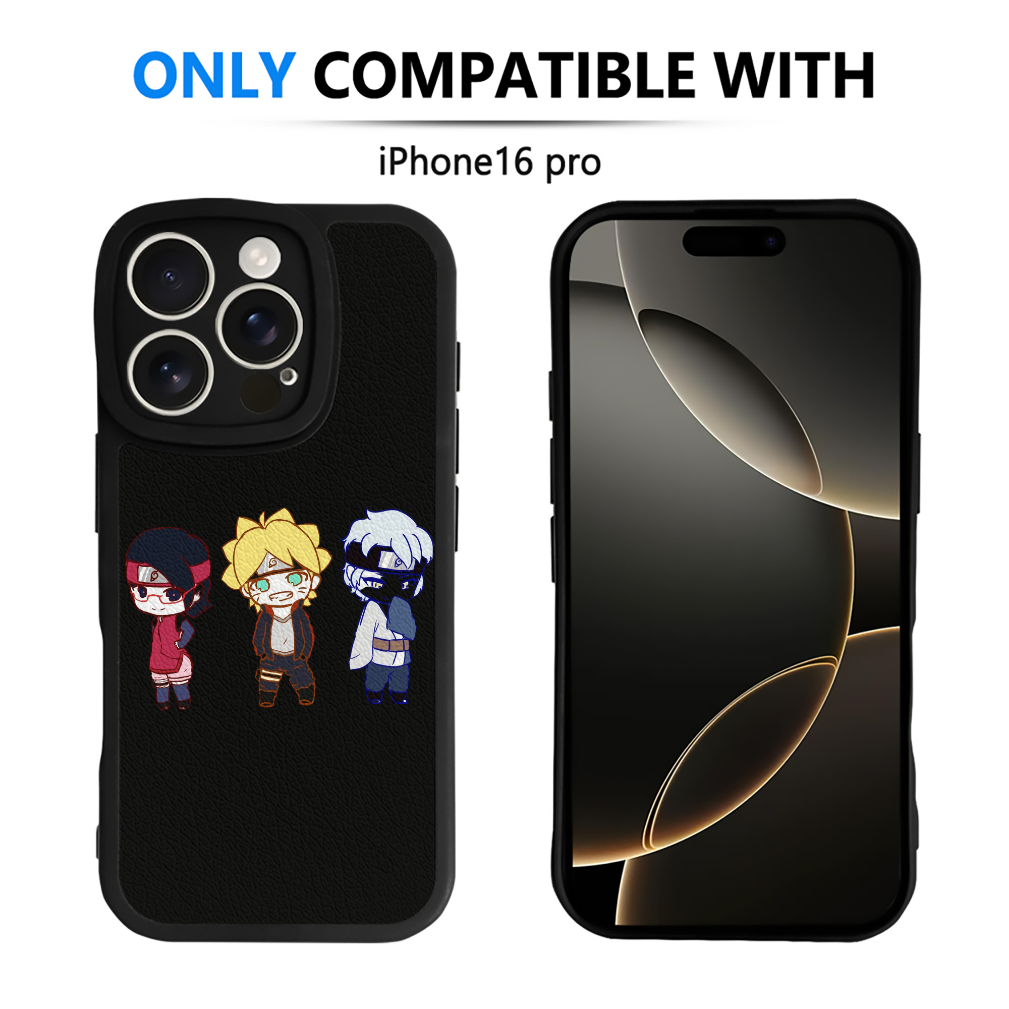 （画像用） NARUTO -ナルト- うずまき ボルト Uzumaki Boruto 【iPhone 16シリーズ対応】シリコンスマホケース（レザー調） 材質：シリコン